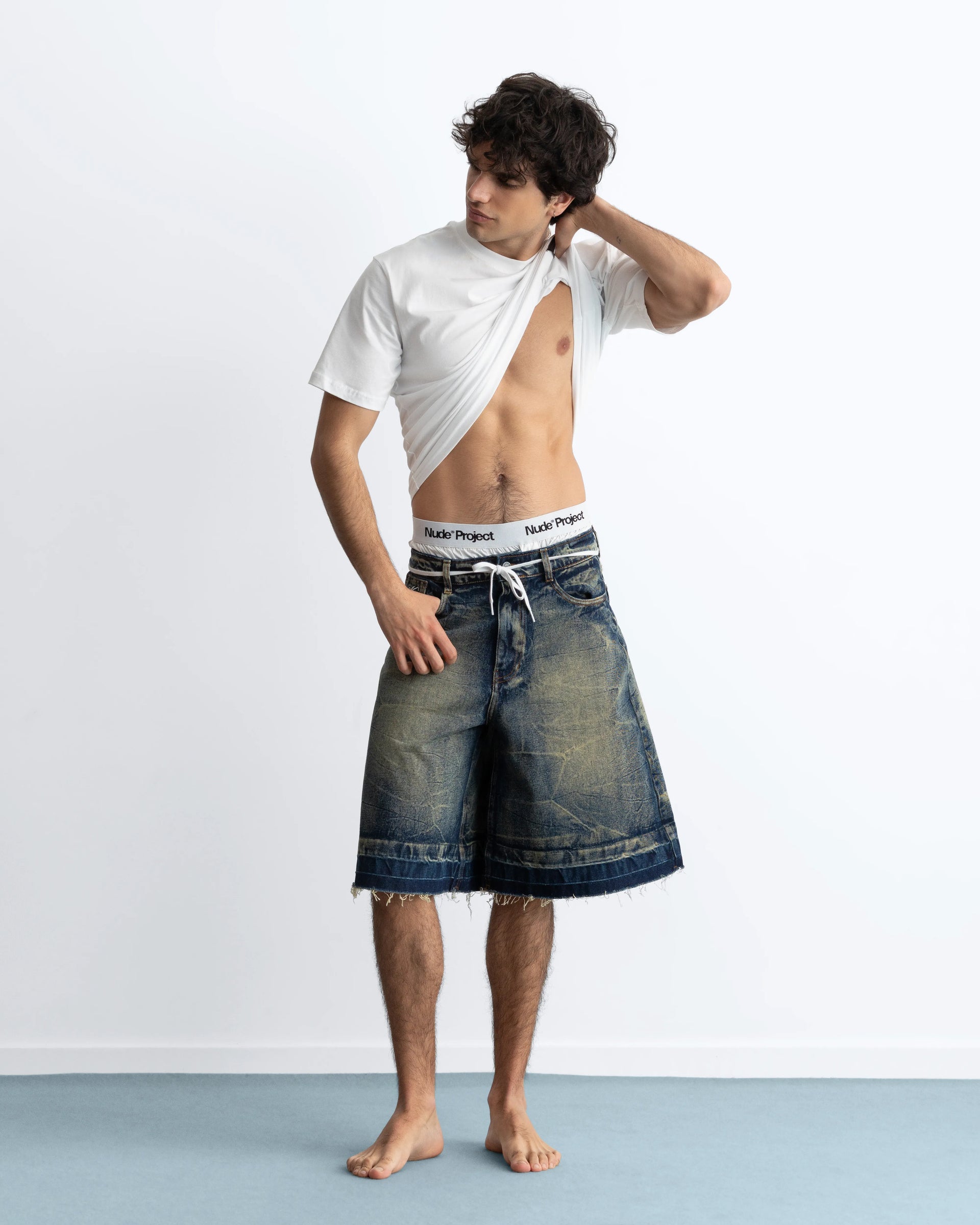 Old Baggy Denim Shorts Dirty Wash