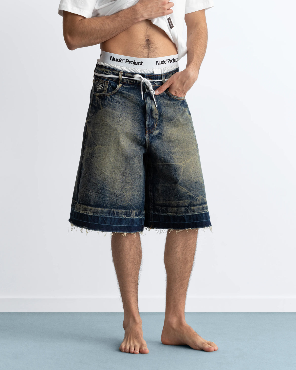 Old Baggy Denim Shorts Dirty Wash