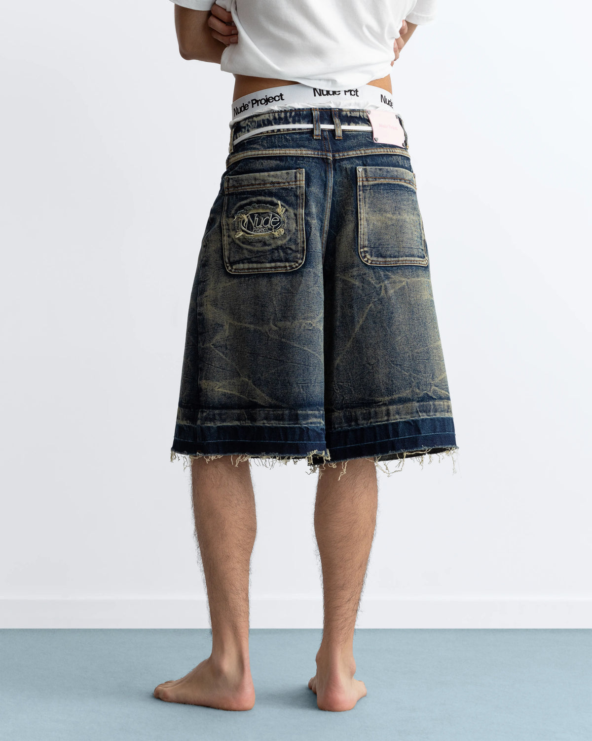 Old Baggy Denim Shorts Dirty Wash