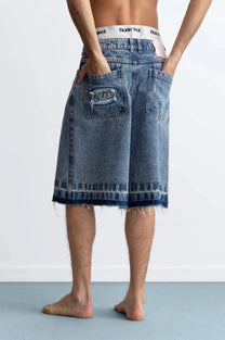 Old Baggy Denim Shorts Medium Blue
