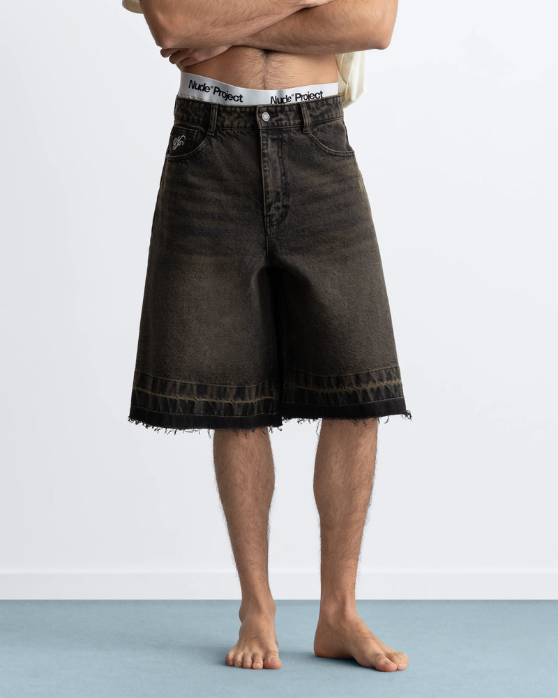 Old Baggy Denim Shorts Black