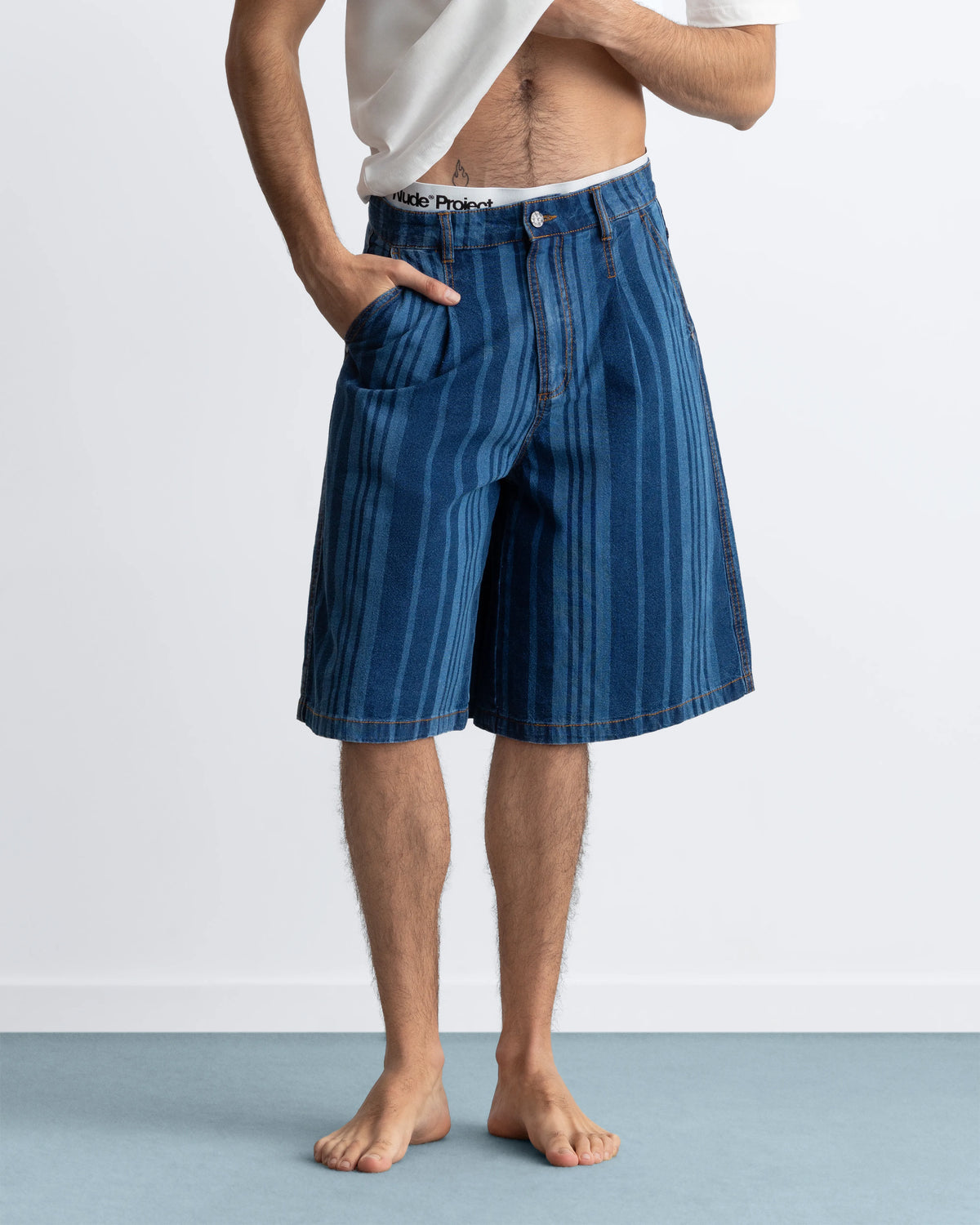 Striped Denim Jorts