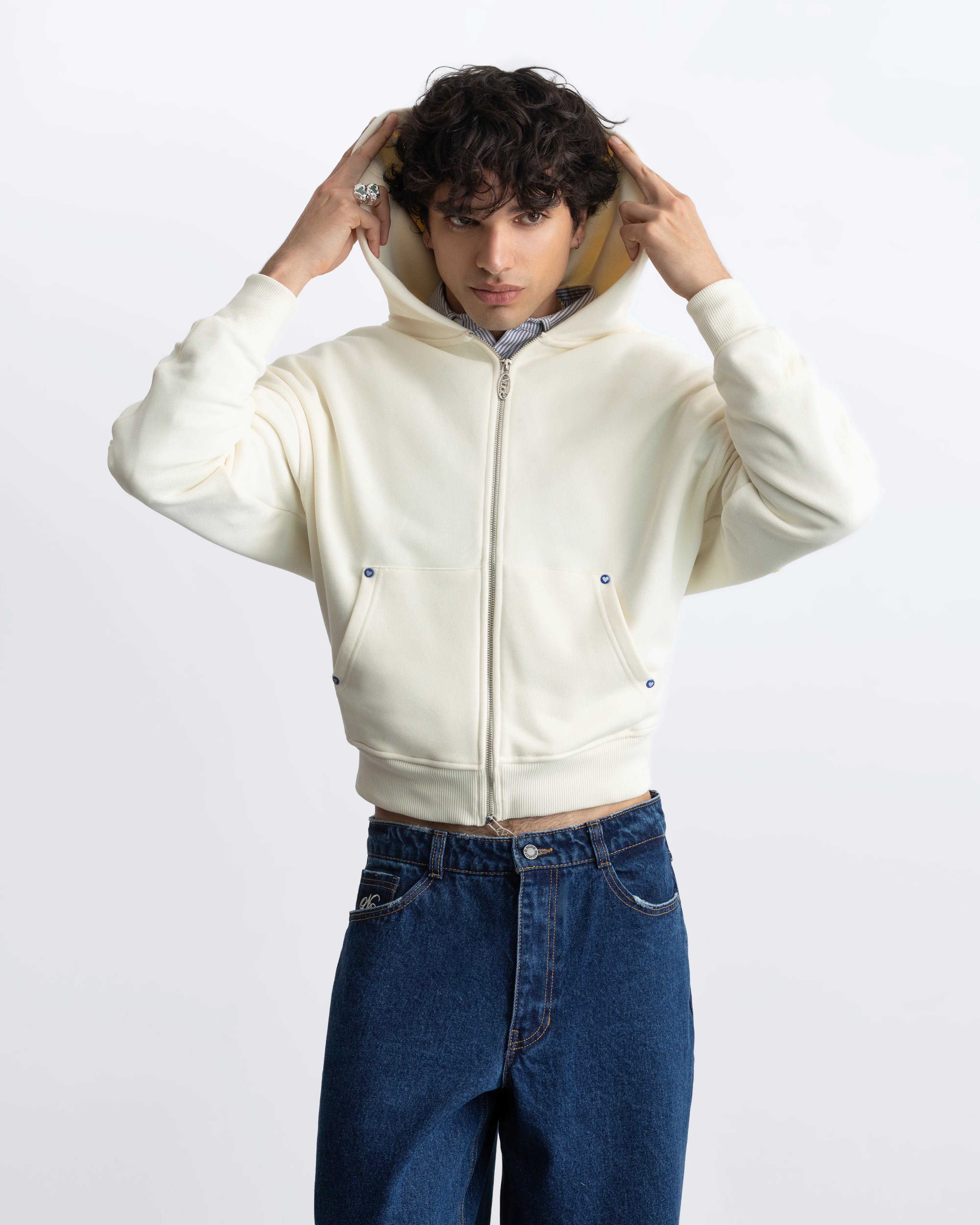 Beast Zip-Up Hoodie Marshmallow – Nude Project Beast Zip-Up Hoodie Marshmallow – Nude Project