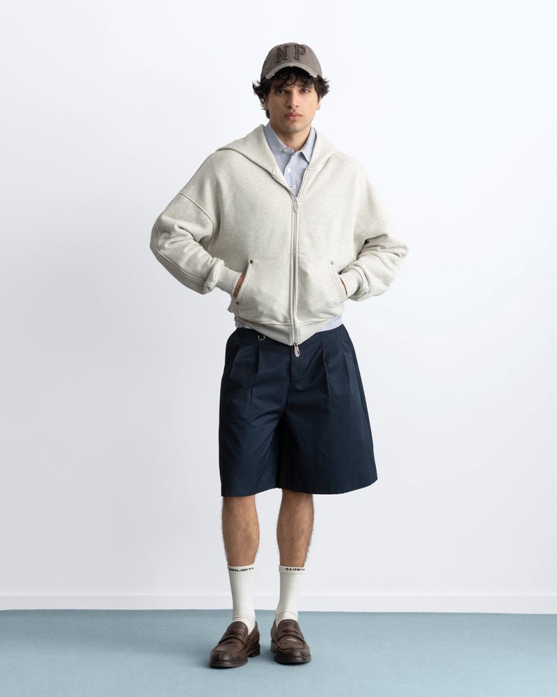 Beast Zip-up Hoodie Grey Melange