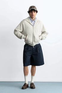 Beast Zip-up Hoodie Grey Melange