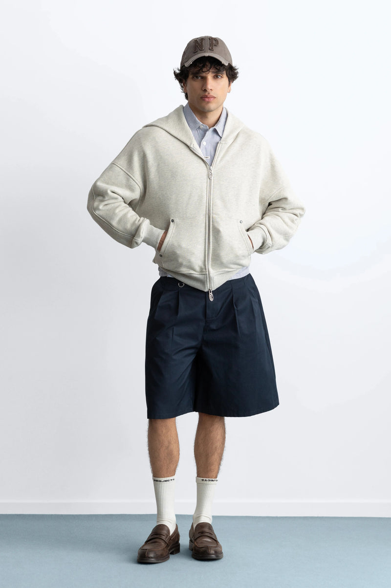 Beast Zip-up Hoodie Grey Melange