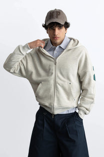 Beast Zip-up Hoodie Grey Melange