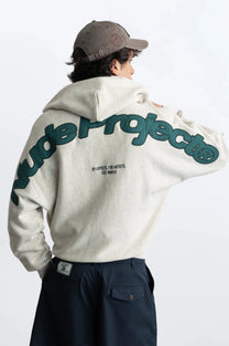Beast Zip-up Hoodie Grey Melange