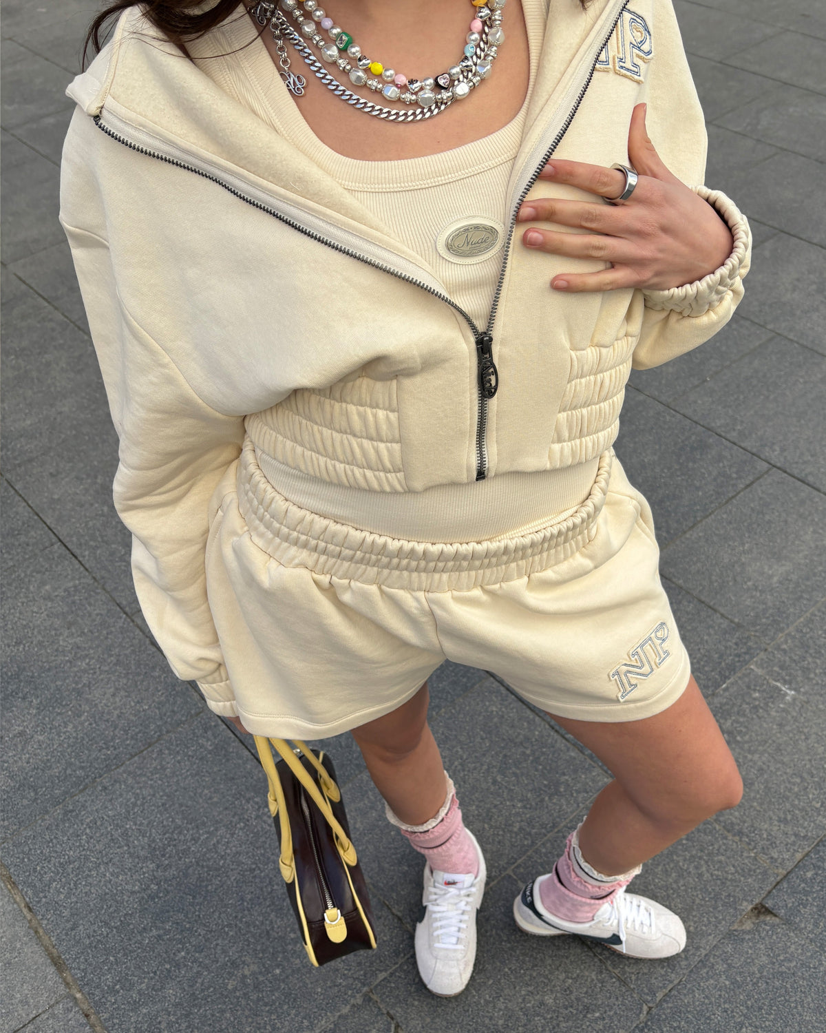 Typa Day Cropped Hoodie Marshmallow