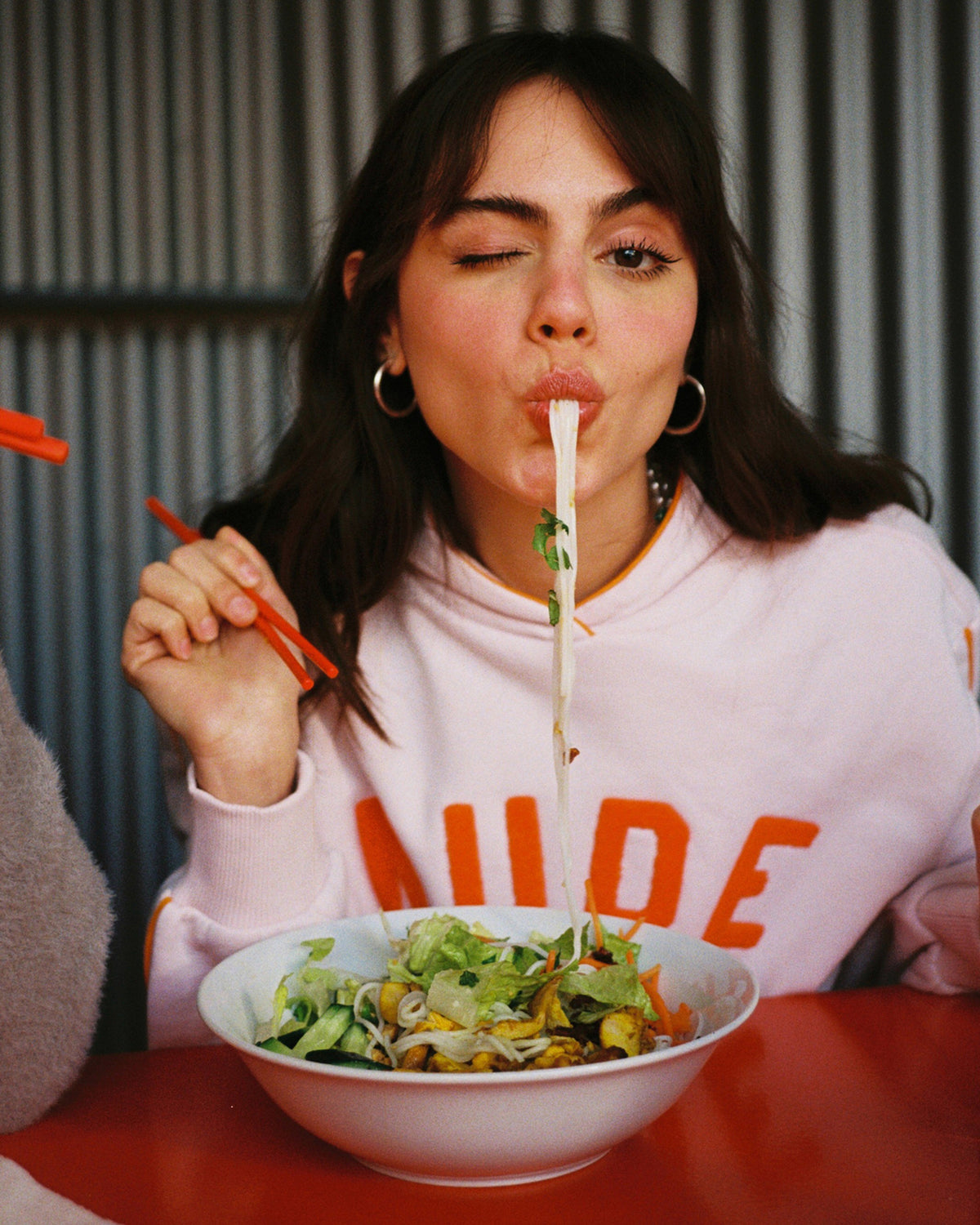 Varsity Cropped Hoodie Pink