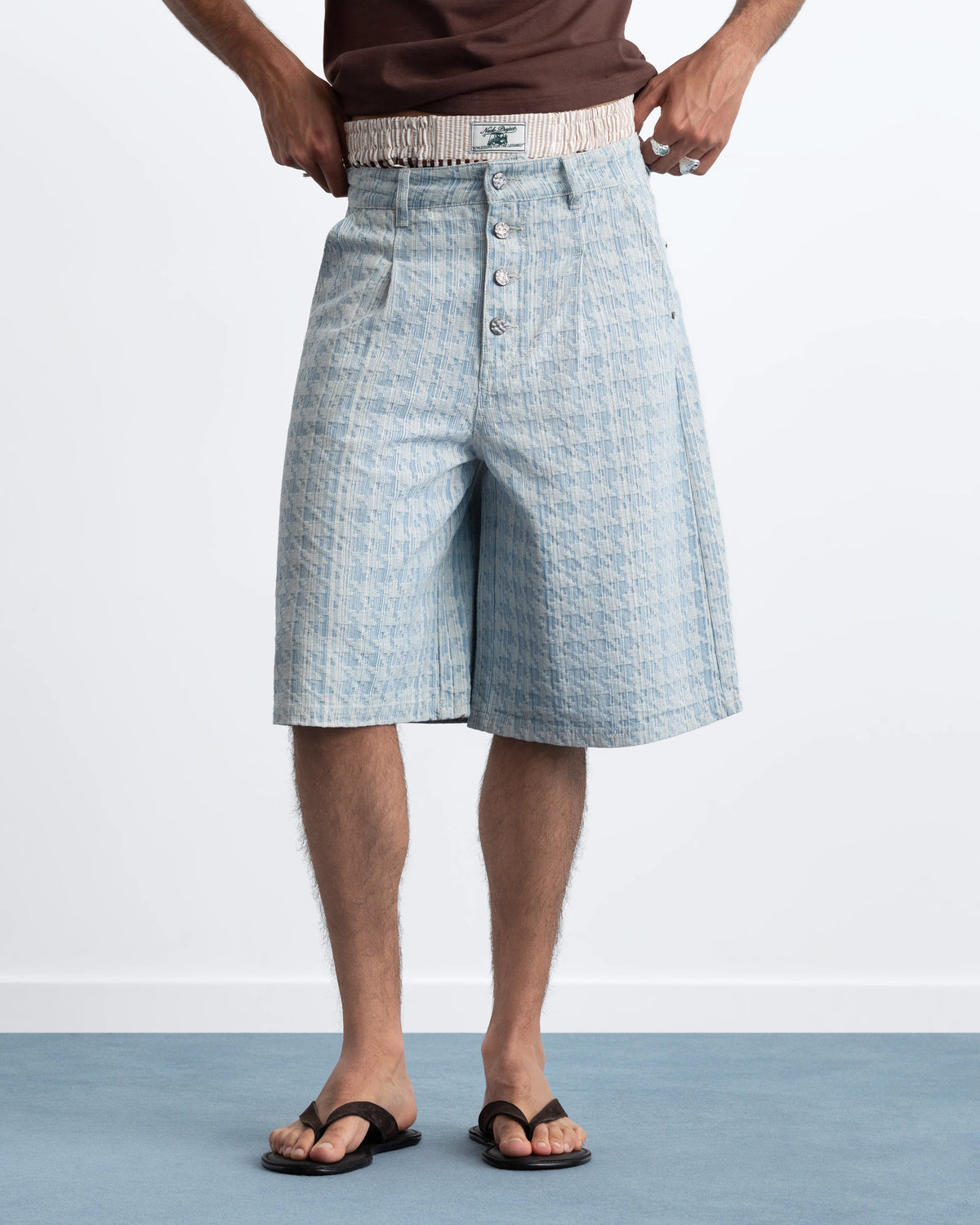 Jacquard Denim Jorts