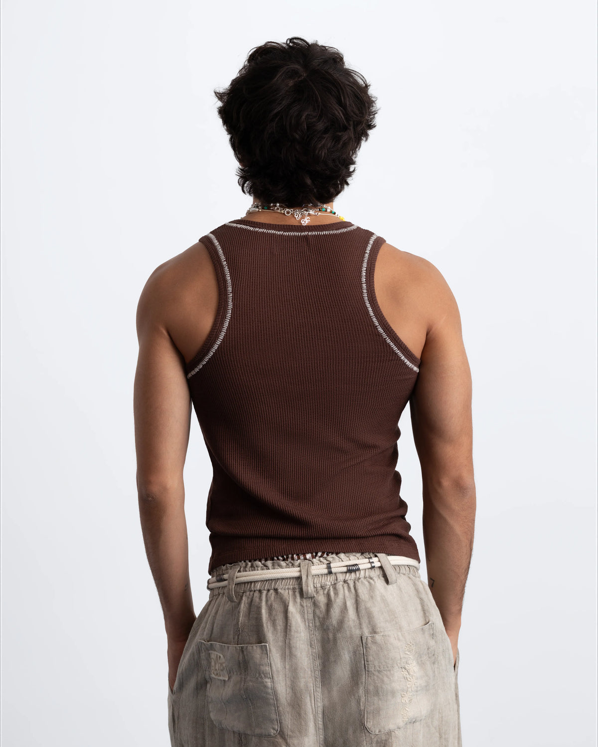 Contrast Stitch Tank Top 2xPack