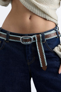 Stitched Genuine Leather Belt
