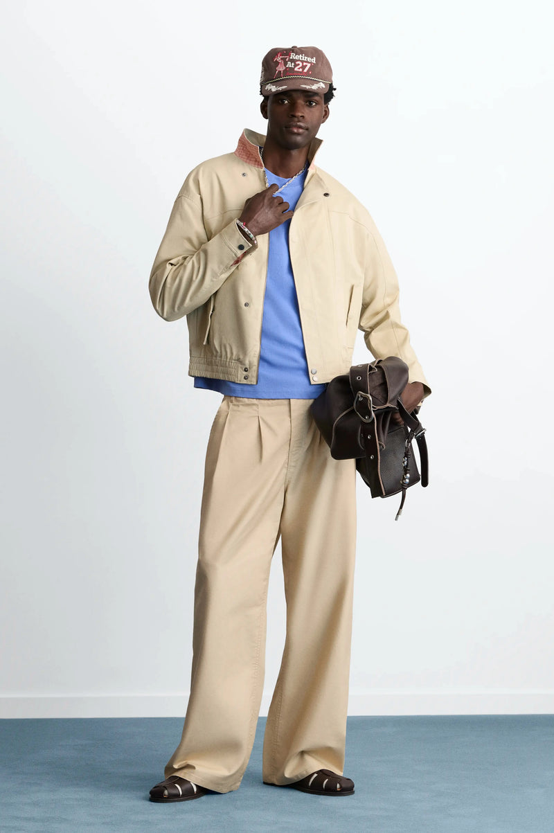 Pleated Chino Pants Beige