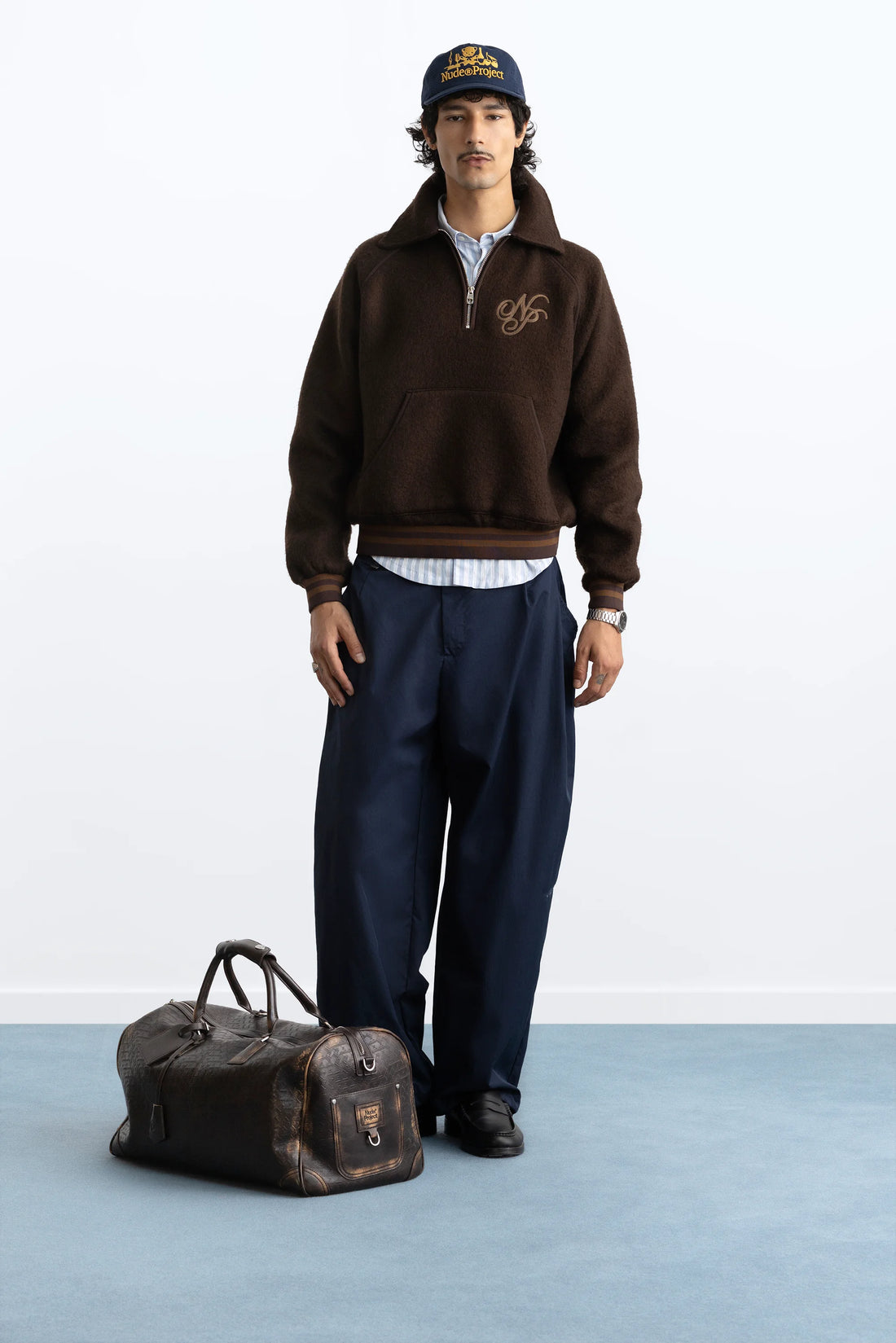 Teddy Quarter-Zip Brown