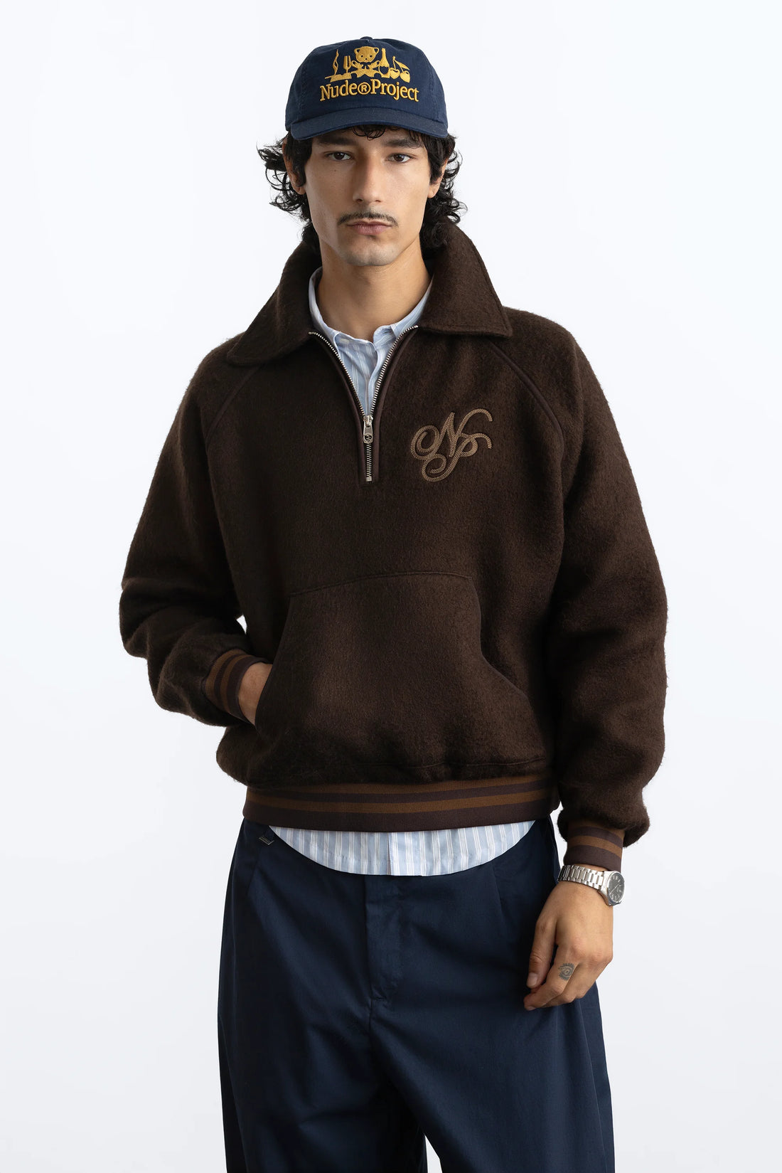 Teddy Quarter-Zip Brown
