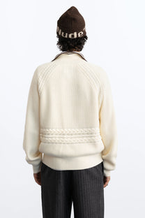 Ridgmount Quarter-Zip Knit Sweater Ivory