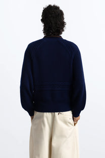Ridgmount Quarter-Zip Knit Sweater Navy