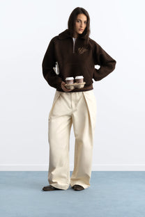 Teddy Quarter-Zip Brown