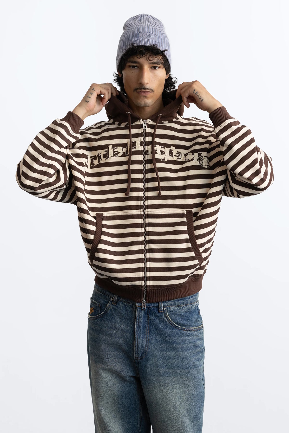 Clyde Zip-Up Hoodie Brown