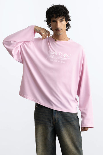 Mon Amour Long-Sleeve Tee Pink