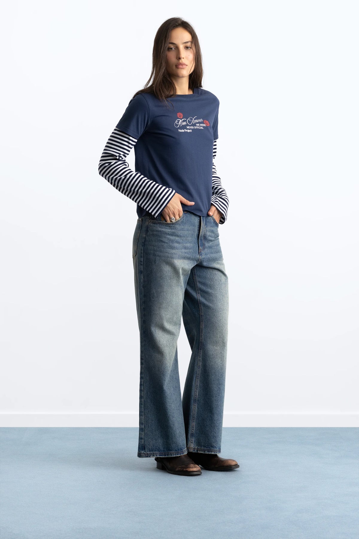 Britpop Double-Layer Long-Sleeve Tee
