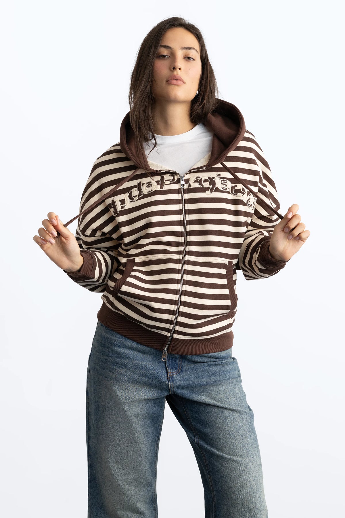 Clyde Zip-Up Hoodie Brown