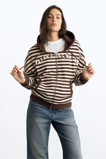 Clyde Zip-Up Hoodie Brown