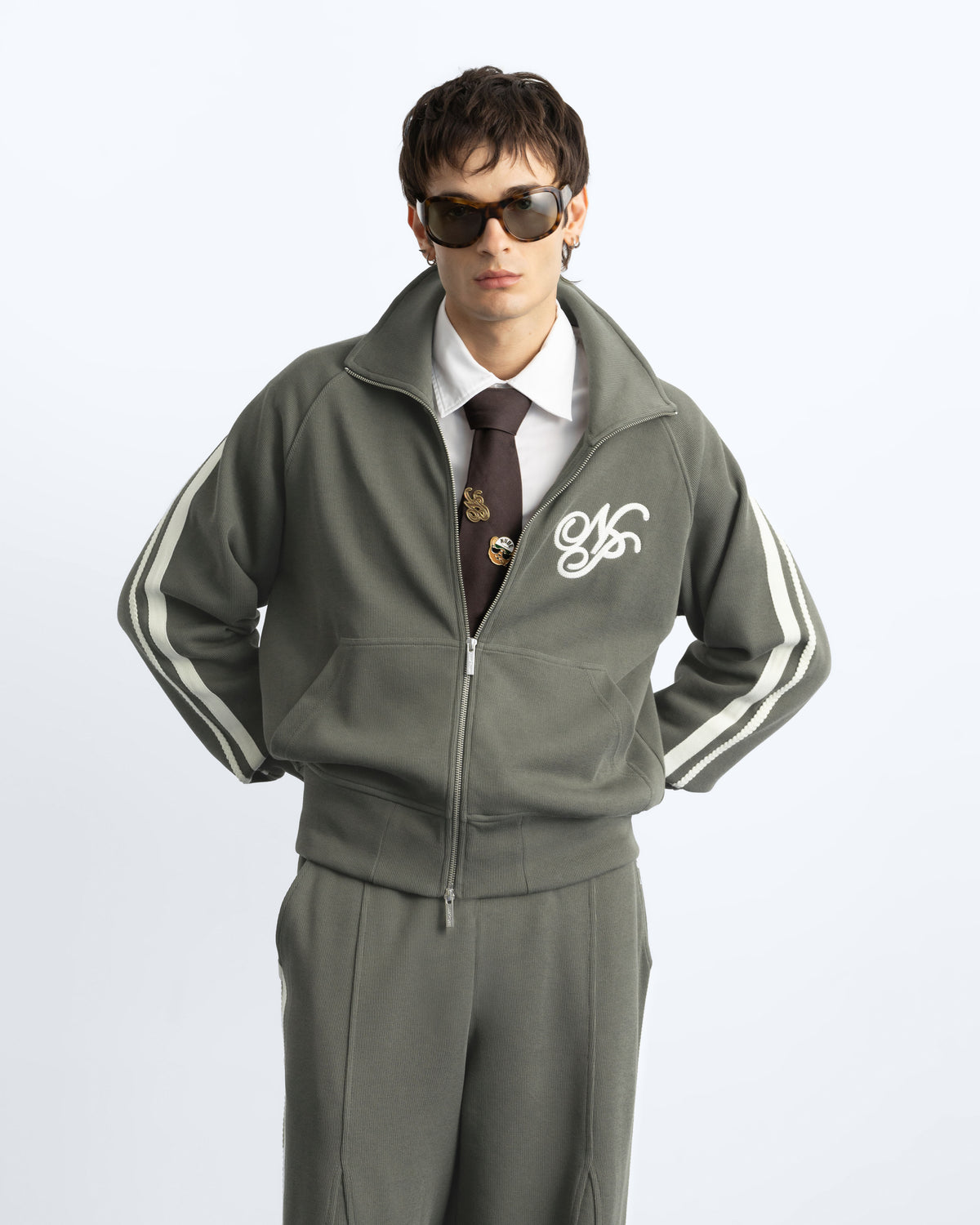 Ying Yang Zip-Up Green