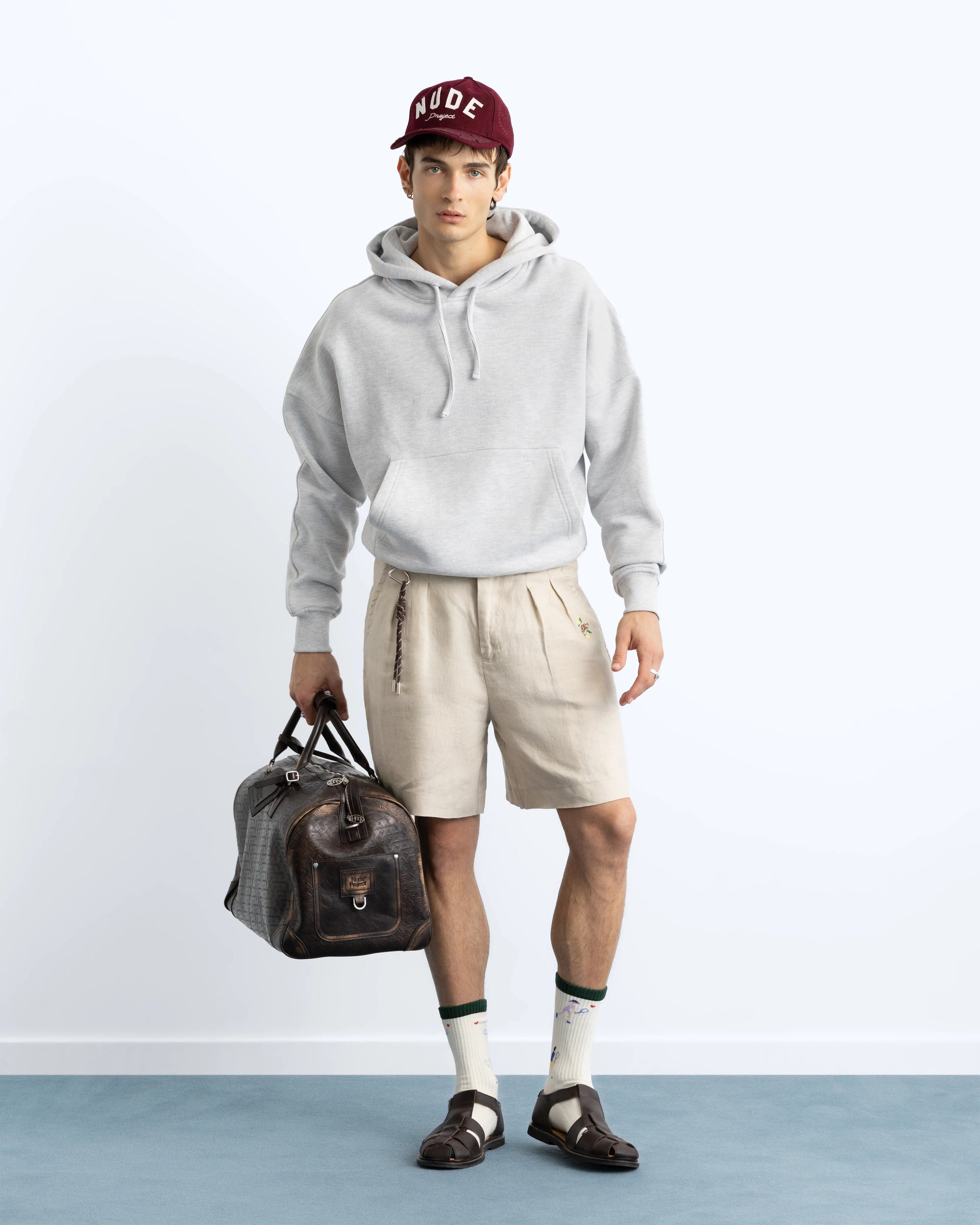 Marble Hoodie Grey Melange