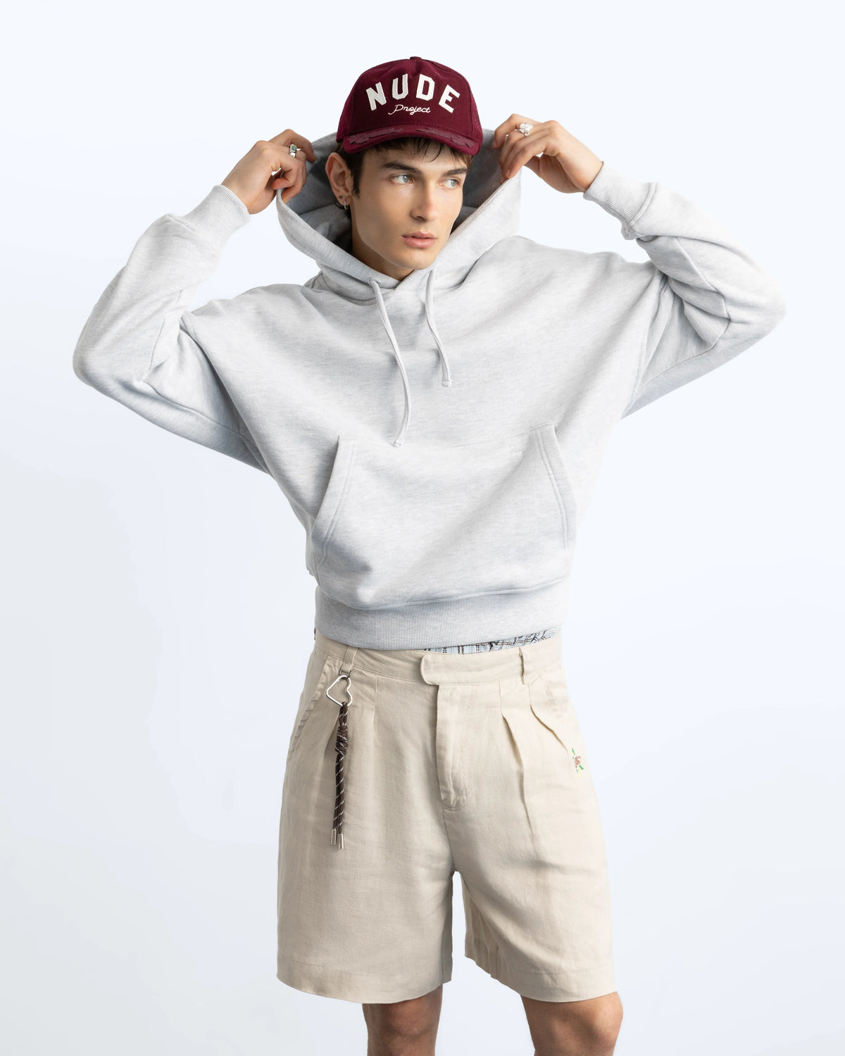 Marble Hoodie Grey Melange