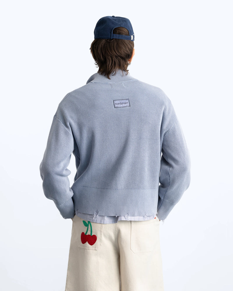 Beast Quarter-Zip Knit Blue Grey