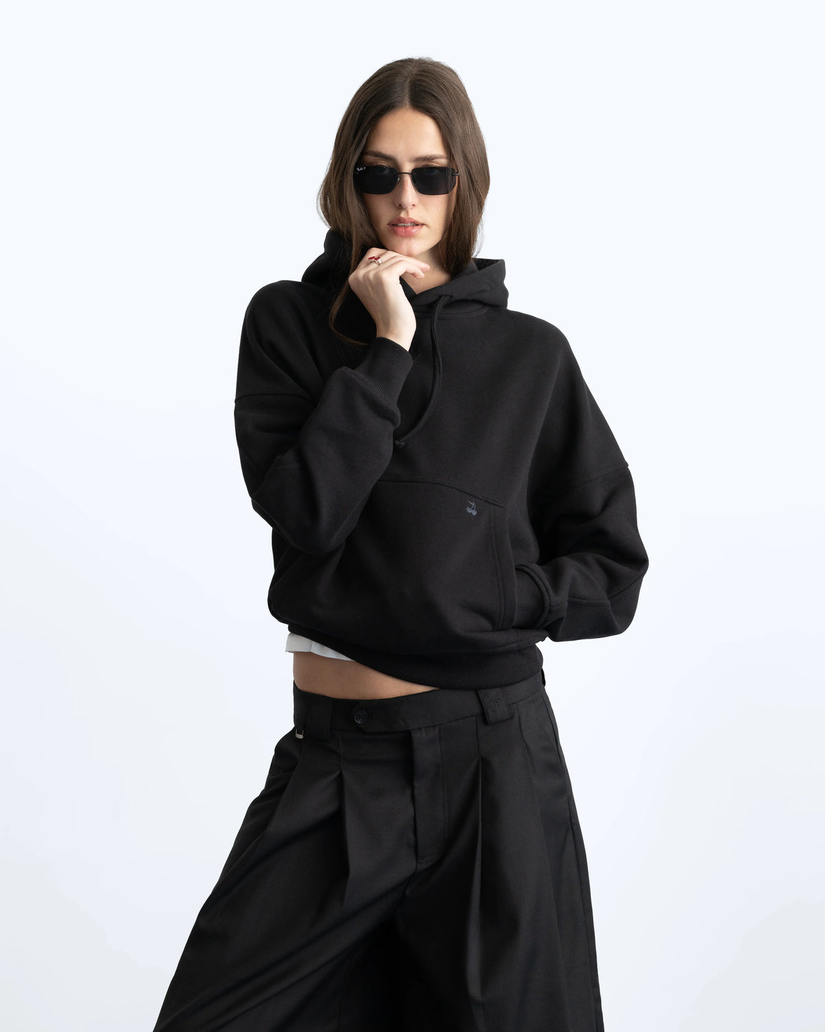 Marble Hoodie Black