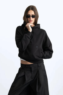 Marble Hoodie Black