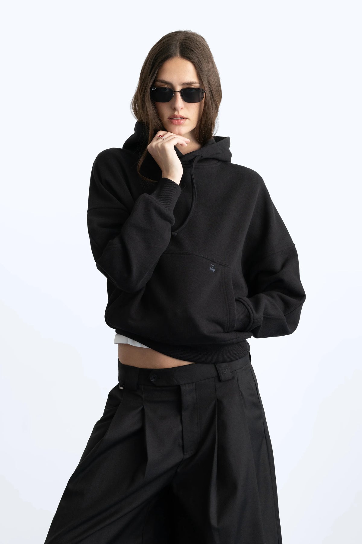 Marble Hoodie Black