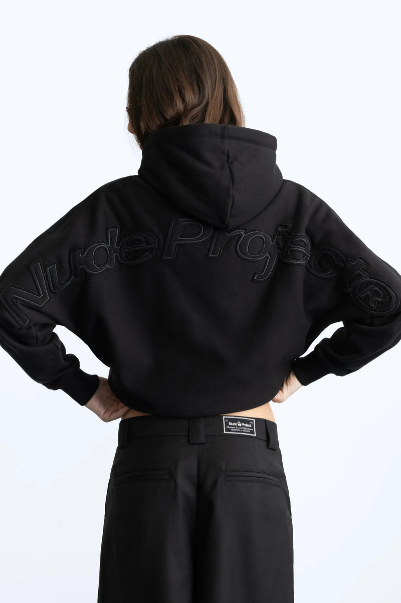 Marble Hoodie Black