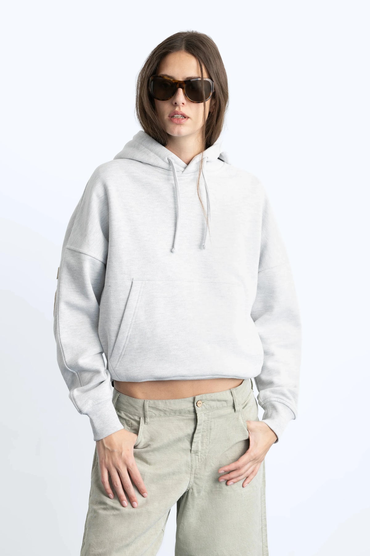 Marble Hoodie Grey Melange