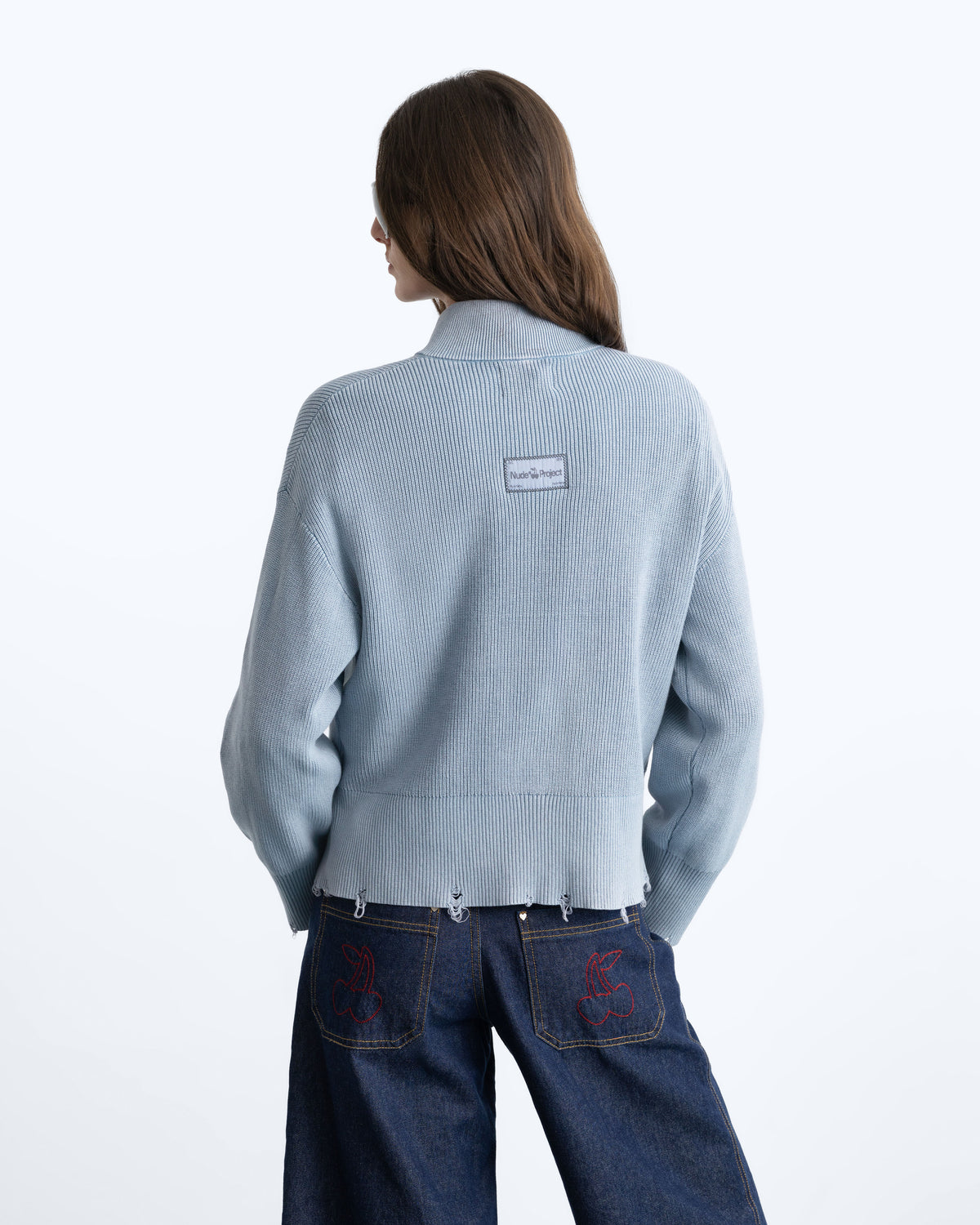 Beast Quarter-Zip Knit Blue Grey