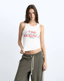 Too Serious Tank Top Ivory
