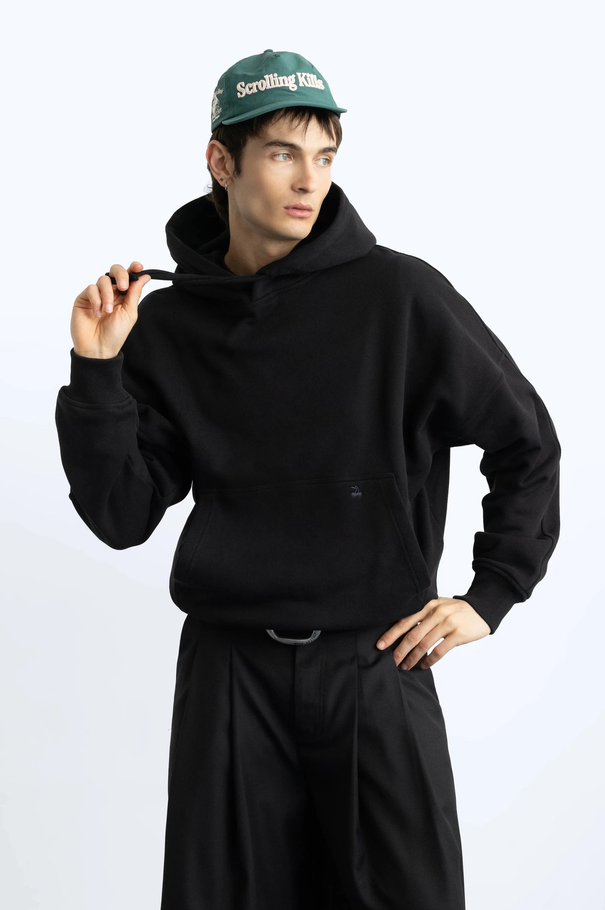 Marble Hoodie Black