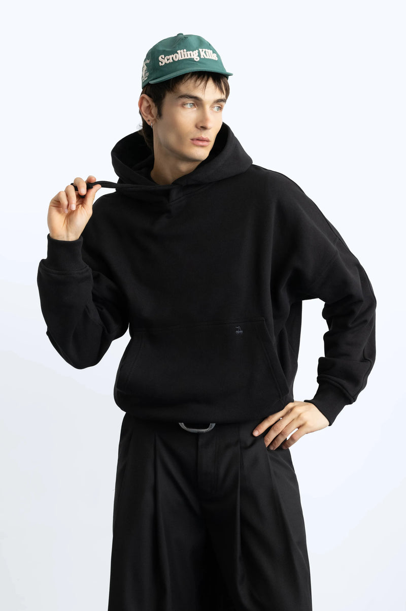 Marble Hoodie Black