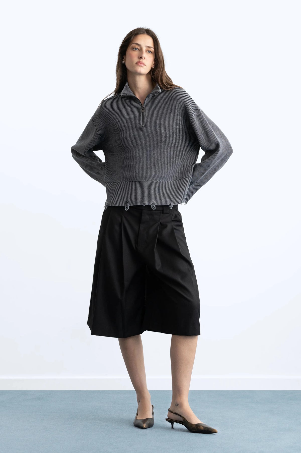 Beast Quarter-Zip Knit Ash