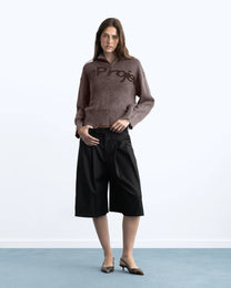 Beast Quarter-Zip Knit Brown