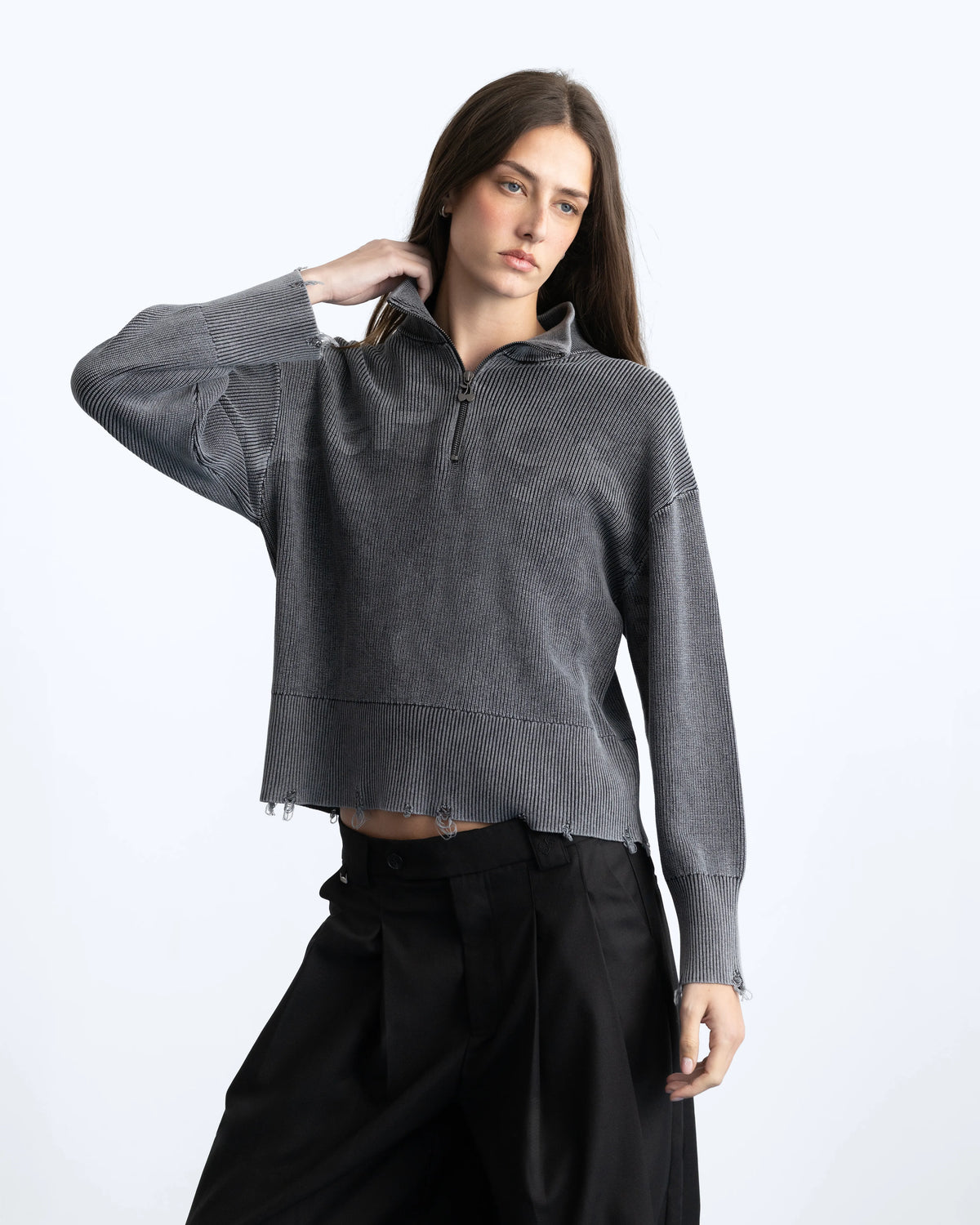 Beast Quarter-Zip Knit Ash