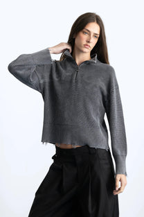 Beast Quarter-Zip Knit Ash