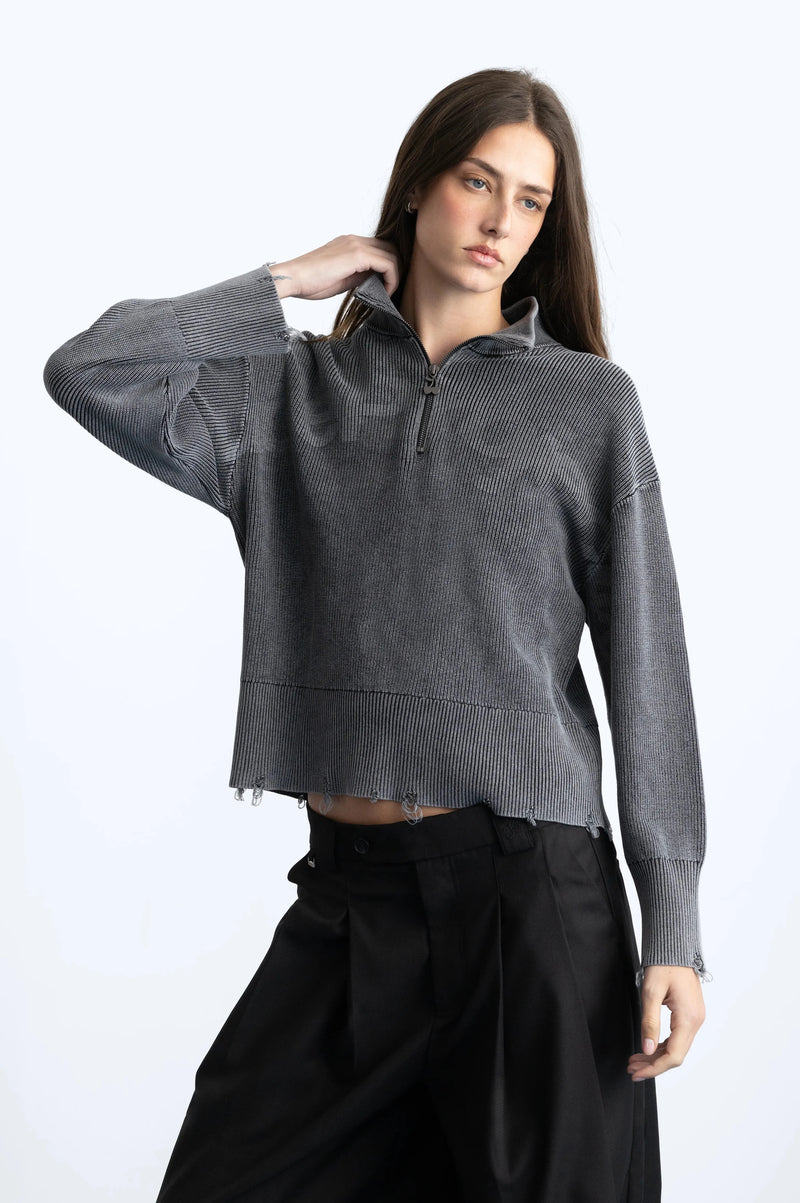 Beast Quarter-Zip Knit Ash