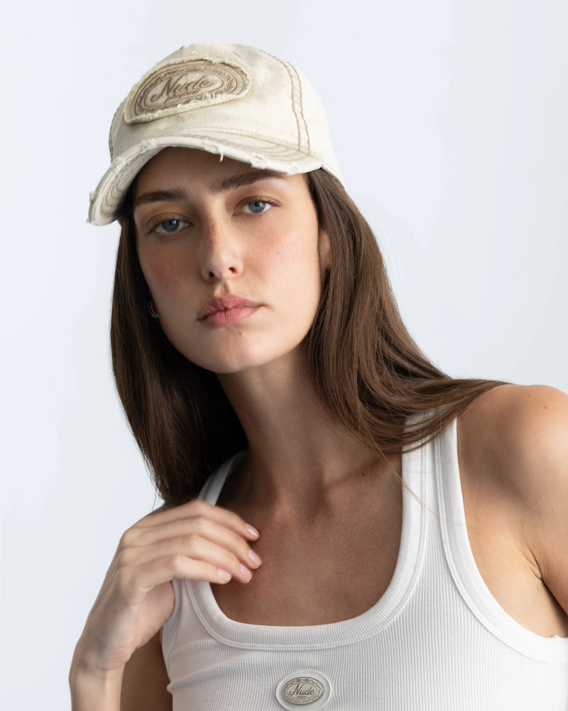 Laurel Denim Cap Beige