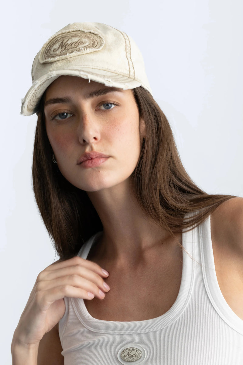 Laurel Denim Cap Beige