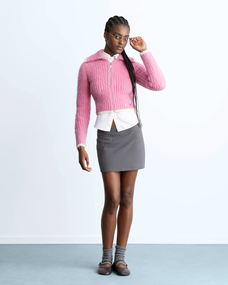 Mansion Zip-Up Knit Pink