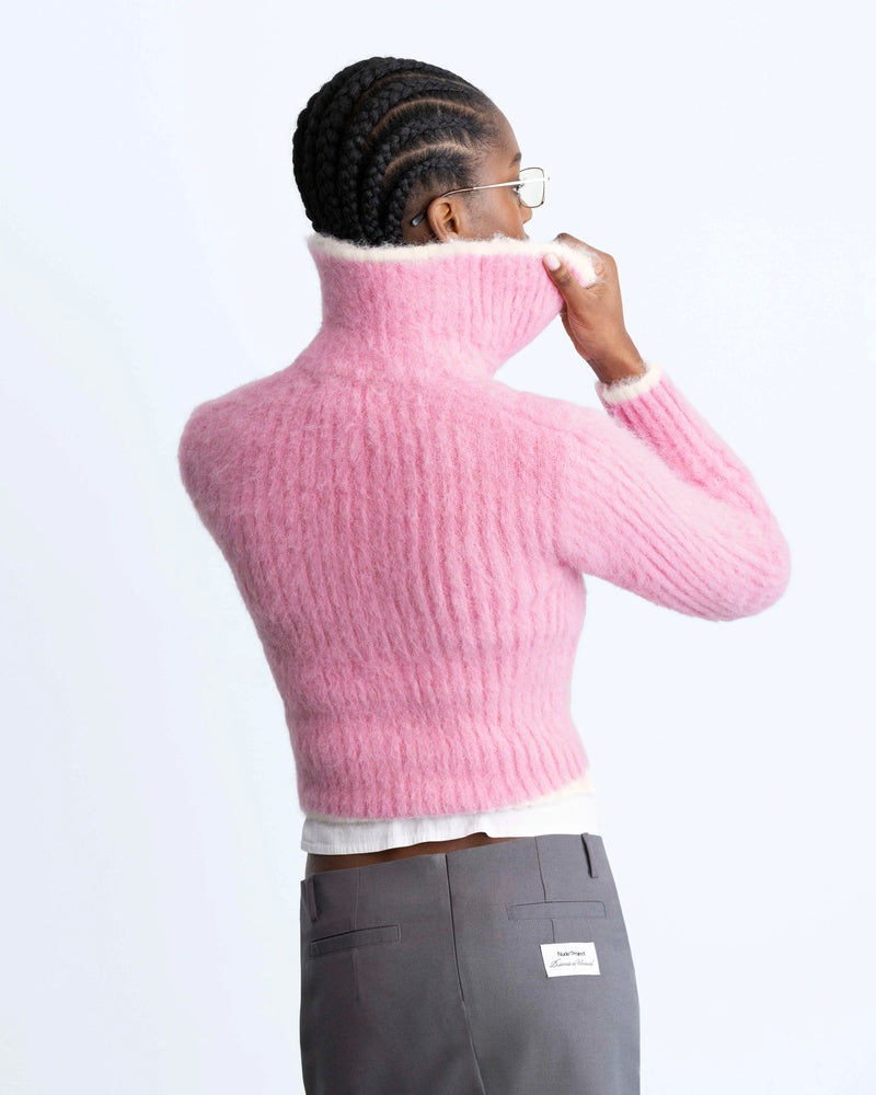 Mansion Zip-Up Knit Pink